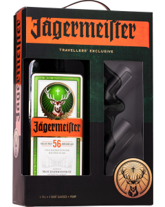 Ликер Ягермайстер + 2 шота и насос 1.75л (уп-ка 6 бут)
